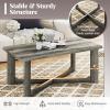 imageGiantex Farmhouse Wood Coffee Table Rectangle Center Table with XShaped Base ampamp Rubber Wood Frame Rustic Living Room Table for Reception Office Gray Oak