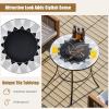 imageGiantex Fire Pit Table Outdoor Fire Pit with Mesh Cover Fire Poker Tile Tabletop Round Wood Burning Fire Table for Outside Patio Backyard Garden Camping 235 Inch Small Fire Pit