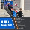 imageGiantex Foldable Basketball Arcade Game 8 Game Options Electronic Double Shot 2 Player w 4 Balls and LED Scoring System Indoor Basketball Game for Kids Adults Black ampamp SilverDark Blue