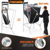 imageGiantex Foldable Basketball Arcade Game 8 Game Options Electronic Double Shot 2 Player w 4 Balls and LED Scoring System Indoor Basketball Game for Kids Adults Black ampamp SilverWhite