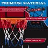 imageGiantex Foldable Basketball Arcade Game 8 Game Options Electronic Double Shot 2 Player w 4 Balls and LED Scoring System Indoor Basketball Game for Kids Adults Black ampamp SilverRedBlue