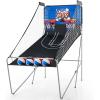 imageGiantex Foldable Basketball Arcade Game 8 Game Options Electronic Double Shot 2 Player w 4 Balls and LED Scoring System Indoor Basketball Game for Kids Adults Black ampamp SilverDark Blue