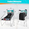 imageGiantex Foldable Basketball Arcade Game 8 Game Options Electronic Double Shot 2 Player w 4 Balls and LED Scoring System Indoor Basketball Game for Kids Adults Black ampamp SilverBlue