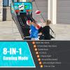 imageGiantex Foldable Basketball Arcade Game 8 Game Options Electronic Double Shot 2 Player w 4 Balls and LED Scoring System Indoor Basketball Game for Kids Adults Black ampamp SilverBlue