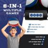 imageGiantex Foldable Basketball Arcade Game 8 Game Options Electronic Double Shot 2 Player w 4 Balls and LED Scoring System Indoor Basketball Game for Kids Adults Black ampamp SilverBlueWhite