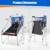 imageGiantex Foldable Basketball Arcade Game 8 Game Options Electronic Double Shot 2 Player w 4 Balls and LED Scoring System Indoor Basketball Game for Kids Adults Black ampamp SilverDark Blue