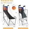 imageGiantex Foldable Electronic Arcade Basketball Game with Electronic Scorer Buzzer 3 Basketballs Pump Indoor Single Shot Basketball Game for Adults Kids