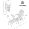 imageGiantex Folding Adirondack Chair HDPE Patio Chairs Fire Pit Lounge Chair WRetractable Ottoman ampamp Cup Holder Weatherproof Outdoor Adirondack Chairs for Porch Garden Backyard 1 GrayWhite