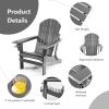 imageGiantex Folding Adirondack Chair HDPE Patio Chairs Fire Pit Lounge Chair WRetractable Ottoman ampamp Cup Holder Weatherproof Outdoor Adirondack Chairs for Porch Garden Backyard 1 GrayGrey