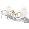 imageGiantex Folding Adirondack Chair Set HDPE Weather Resistant Fire Pit Chair Set with 18Inch Outdoor Side Table Cup Holder Lounge Set for Outside Deck Backyard Porch Poolside WhiteWhite