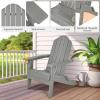 imageGiantex Folding Adirondack Chair Set HDPE Weather Resistant Fire Pit Chair Set with 18Inch Outdoor Side Table Cup Holder Lounge Set for Outside Deck Backyard Porch Poolside WhiteGrey