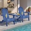 imageGiantex Folding Adirondack Chair Set HDPE Weather Resistant Fire Pit Chair Set with 18Inch Outdoor Side Table Cup Holder Lounge Set for Outside Deck Backyard Porch Poolside WhiteNavy