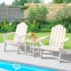 imageGiantex Folding Adirondack Chair Set HDPE Weather Resistant Fire Pit Chair Set with 18Inch Outdoor Side Table Cup Holder Lounge Set for Outside Deck Backyard Porch Poolside WhiteWhite