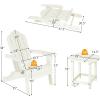 imageGiantex Folding Adirondack Chair Set HDPE Weather Resistant Fire Pit Chair Set with 18Inch Outdoor Side Table Cup Holder Lounge Set for Outside Deck Backyard Porch Poolside WhiteWhite