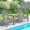 imageGiantex Folding Adirondack Chair Set HDPE Weather Resistant Fire Pit Chair Set with 18Inch Outdoor Side Table Cup Holder Lounge Set for Outside Deck Backyard Porch Poolside WhiteGrey
