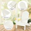 imageGiantex Folding Adirondack Chair Set HDPE Weather Resistant Fire Pit Chair Set with 18Inch Outdoor Side Table Cup Holder Lounge Set for Outside Deck Backyard Porch Poolside WhiteWhite