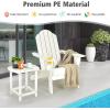 imageGiantex Folding Adirondack Chair Set HDPE Weather Resistant Fire Pit Chair Set with 18Inch Outdoor Side Table Cup Holder Lounge Set for Outside Deck Backyard Porch Poolside WhiteWhite