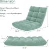 imageGiantex Folding Floor Chair with Back Support 14 Adjustable Position Padded Sleeper Bed Couch Recliner Gaming Floor Chairs for Adults Meditation Living Room GreyGreen