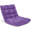 imageGiantex Folding Floor Chair with Back Support 14 Adjustable Position Padded Sleeper Bed Couch Recliner Gaming Floor Chairs for Adults Meditation Living Room GreyPurple