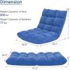 imageGiantex Folding Floor Chair with Back Support 14 Adjustable Position Padded Sleeper Bed Couch Recliner Gaming Floor Chairs for Adults Meditation Living Room GreyBlue