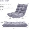imageGiantex Folding Floor Chair with Back Support 14 Adjustable Position Padded Sleeper Bed Couch Recliner Gaming Floor Chairs for Adults Meditation Living Room GreyGrey