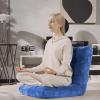 imageGiantex Folding Floor Chair with Back Support 14 Adjustable Position Padded Sleeper Bed Couch Recliner Gaming Floor Chairs for Adults Meditation Living Room GreyBlue