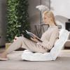 imageGiantex Folding Floor Chair with Back Support 14 Adjustable Position Padded Sleeper Bed Couch Recliner Gaming Floor Chairs for Adults Meditation Living Room GreyWhite