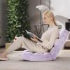 imageGiantex Folding Floor Chair with Back Support 14 Adjustable Position Padded Sleeper Bed Couch Recliner Gaming Floor Chairs for Adults Meditation Living Room GreyLight Purple