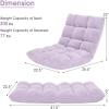 imageGiantex Folding Floor Chair with Back Support 14 Adjustable Position Padded Sleeper Bed Couch Recliner Gaming Floor Chairs for Adults Meditation Living Room GreyLight Purple