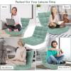 imageGiantex Folding Floor Chair with Back Support 14 Adjustable Position Padded Sleeper Bed Couch Recliner Gaming Floor Chairs for Adults Meditation Living Room GreyGreen
