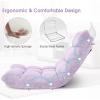 imageGiantex Folding Floor Chair with Back Support 14 Adjustable Position Padded Sleeper Bed Couch Recliner Gaming Floor Chairs for Adults Meditation Living Room GreyLight Purple