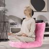 imageGiantex Folding Floor Chair with Back Support 14 Adjustable Position Padded Sleeper Bed Couch Recliner Gaming Floor Chairs for Adults Meditation Living Room GreyPink