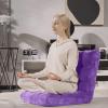 imageGiantex Folding Floor Chair with Back Support 14 Adjustable Position Padded Sleeper Bed Couch Recliner Gaming Floor Chairs for Adults Meditation Living Room GreyPurple