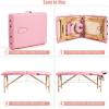 imageGiantex Folding Massage Table Lash Bed 84 Professional Massage Bed 2 Fold with Facial Cradle ampamp Carry Case Spa Facial Tattoo Beds BlackPink