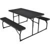 imageGiantex Folding Picnic Table Bench Set Outdoor Dining Table Set Large Camping Table for Patio Lawn Garden Poolside Portable Picnic Tables Weather Resistant Metal Frame Folding Legs Design GrayBlack