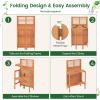 imageGiantex Folding Potting Bench 2Tier Gardening Workstation wStorage Shelves Wood Outdoor Potting Table for Garden Yard Balcony Easy Assembly Natural