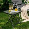 imageGiantex Folding Side Table Square Small Patio Table Tempered Glass Tabletop Steel Frame WeatherResistant Outdoor Indoor Use for Bistro Porch Garden Balcony 18quotx18quotx185quotFarmhouse Square