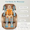 imageGiantex Full Body Massage Chair Zero Gravity Shiatsu Massage Recliner with SL Track Voice Control Heat Foot Roller Thai Yoga Stretch Airbags 12 Auto Modes 5 Manual Modes Free Indoor DeliveryBrownwhite