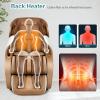 imageGiantex Full Body Massage Chair Zero Gravity Shiatsu Massage Recliner with SL Track Voice Control Heat Foot Roller Thai Yoga Stretch Airbags 12 Auto Modes 5 Manual Modes Free Indoor DeliveryBrownwhite