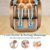 imageGiantex Full Body Massage Chair Zero Gravity Shiatsu Massage Recliner with SL Track Voice Control Heat Foot Roller Thai Yoga Stretch Airbags 12 Auto Modes 5 Manual Modes Free Indoor DeliveryBrownwhite