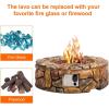 imageGiantex Gas Fire Pit 28 Inch 40000 BTU Propane Fire Pit Outdoor wNatural Stone Cover ETL Certification StainlessSteel Gas Burner wElectronic Ignition Lava Rock BrownBrown