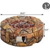 imageGiantex Gas Fire Pit 28 Inch 40000 BTU Propane Fire Pit Outdoor wNatural Stone Cover ETL Certification StainlessSteel Gas Burner wElectronic Ignition Lava Rock BrownBrown