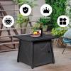 imageGiantex Gas Fire Table 30 Inch Square Firepit Table 50000BTU Fire Pits Tables wWaterproof Cover ETL and CSA Certification Patio AutoIgnition Propane Heater Fireplace Table wLava Rock BlackBlack