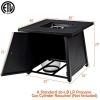 imageGiantex Gas Fire Table 30 Inch Square Firepit Table 50000BTU Fire Pits Tables wWaterproof Cover ETL and CSA Certification Patio AutoIgnition Propane Heater Fireplace Table wLava Rock BlackBlack