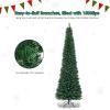 imageGiantex Green Artificial Pencil Christmas Premium Hinged Pine Tree with Solid Metal Legs Perfect for Home Shops and Holiday Decoration 5FT Artificial Pencil Christmas TreeGreen
