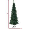 imageGiantex Green Artificial Pencil Christmas Premium Hinged Pine Tree with Solid Metal Legs Perfect for Home Shops and Holiday Decoration 5FT Artificial Pencil Christmas TreeGreen