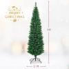 imageGiantex Green Artificial Pencil Christmas Premium Hinged Pine Tree with Solid Metal Legs Perfect for Home Shops and Holiday Decoration 5FT Artificial Pencil Christmas TreeGreen