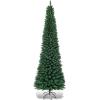 imageGiantex Green Artificial Pencil Christmas Premium Hinged Pine Tree with Solid Metal Legs Perfect for Home Shops and Holiday Decoration 5FT Artificial Pencil Christmas TreeGreen