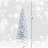 imageGiantex Green Artificial Pencil Christmas Premium Hinged Pine Tree with Solid Metal Legs Perfect for Home Shops and Holiday Decoration 5FT Artificial Pencil Christmas TreeWhite