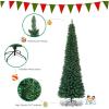 imageGiantex Green Artificial Pencil Christmas Premium Hinged Pine Tree with Solid Metal Legs Perfect for Home Shops and Holiday Decoration 5FT Artificial Pencil Christmas TreeGreen